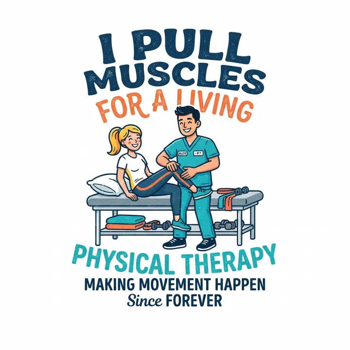 Camisetas de fisioterapia divertidas — Diseño IA