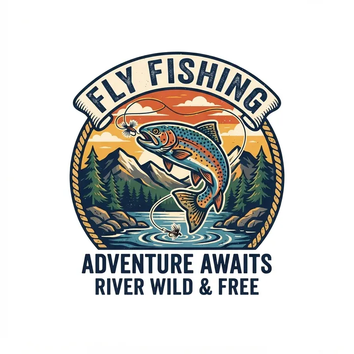 Camisetas de pesca con mosca — Diseño IA