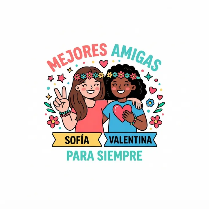 Camisetas para mejores amigas personalizadas — Diseño IA