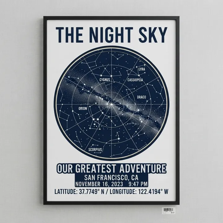 Posters de mapas estelares personalizados — Tu resultado