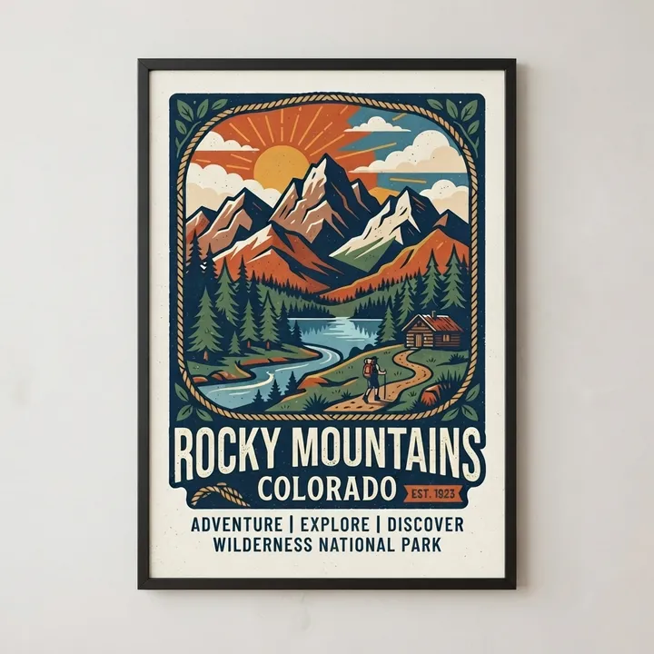 Posters de paisajes de montaña vintage — Tu resultado