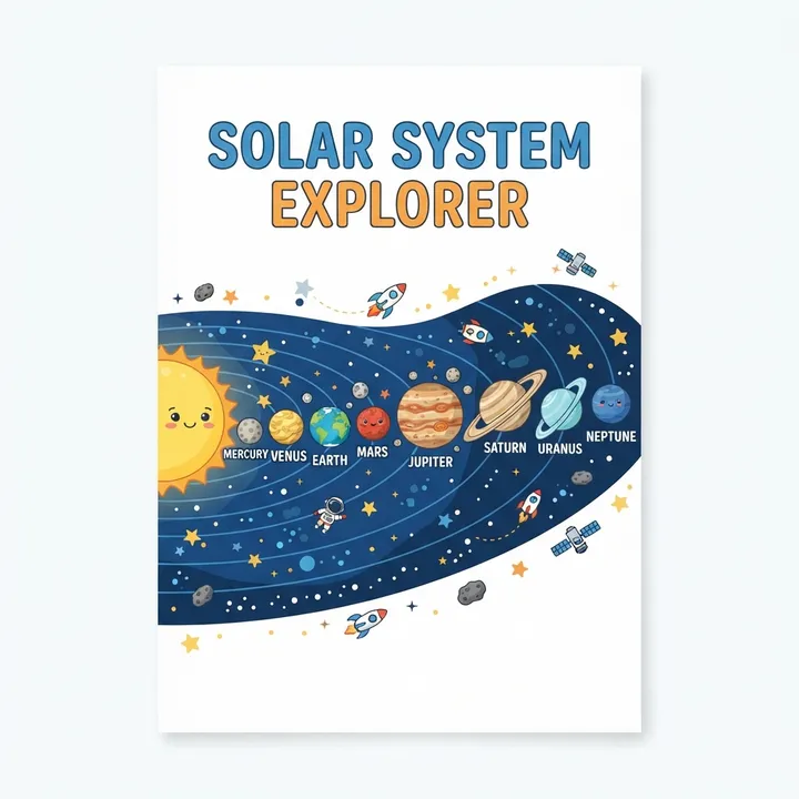 Posters de planetas para niños habitacion — Diseño IA
