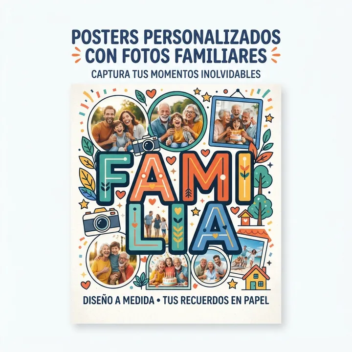 Posters personalizados con fotos familiares — Diseño IA