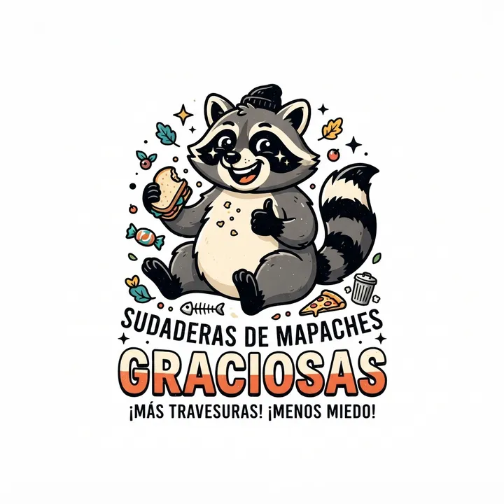 Sudaderas de mapaches graciosas — Diseño IA