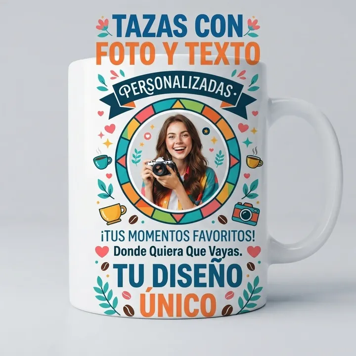 Tazas con foto y texto personalizadas — Tu resultado