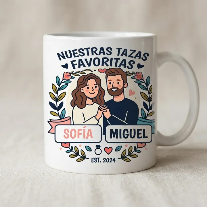Tazas de parejas con nombres personalizadas — Tu resultado