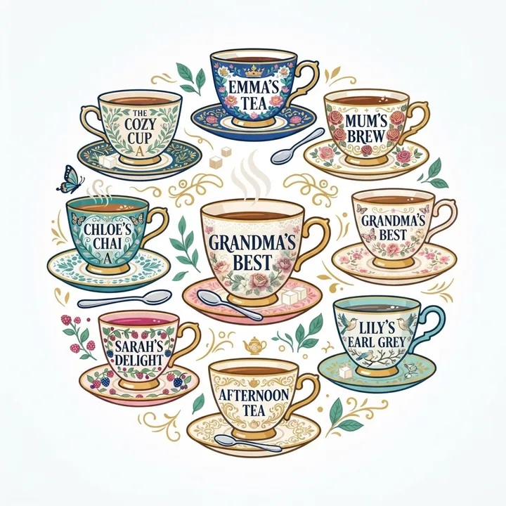 Tazas de te de porcelana personalizadas — Diseño IA