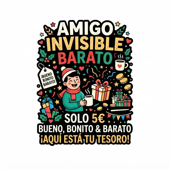 Tazas para amigo invisible baratas — Diseño IA