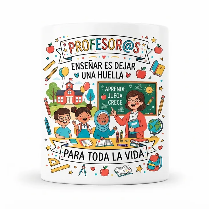 Tazas para profesores de primaria — Diseño IA