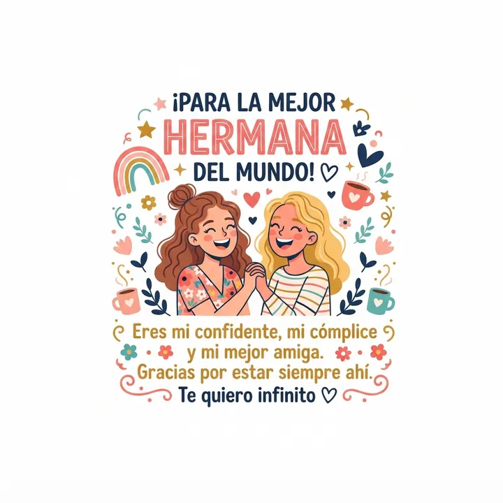Tazas para regalar a una hermana — Diseño IA