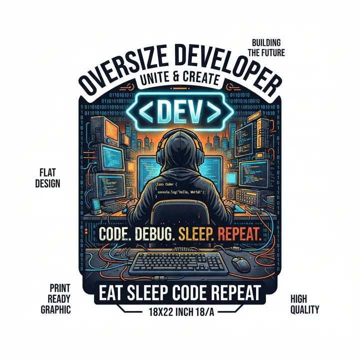 Hoodie oversize developpeur informatique — Design IA