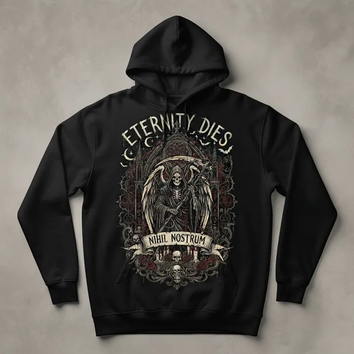 Hoodie oversize motif gothique grunge — Votre résultat