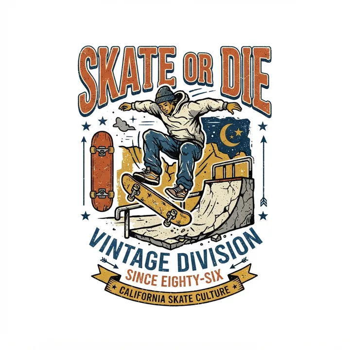Hoodie oversize style skate vintage — Design IA