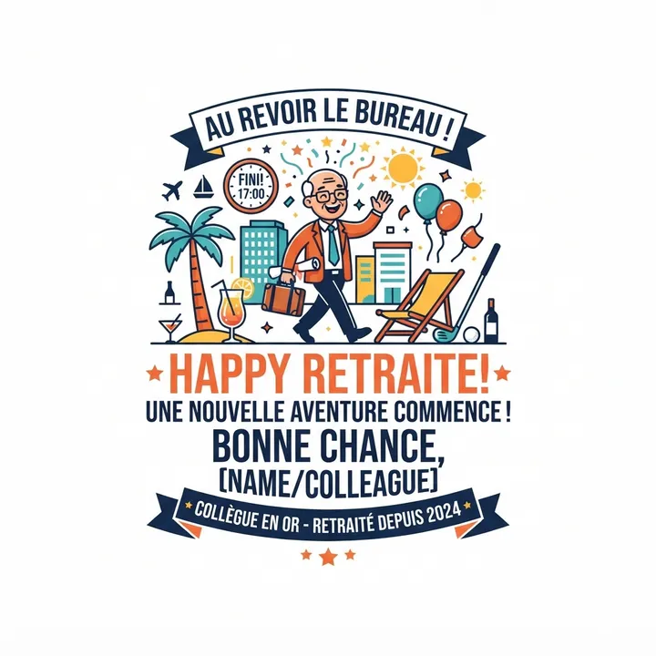 Mug cadeau collègue depart retraite — Design IA