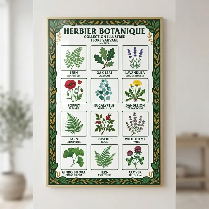 Poster botanique illustration herbier — Votre résultat