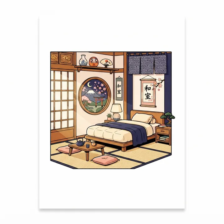 Poster chambre esthétique japonaise — Design IA