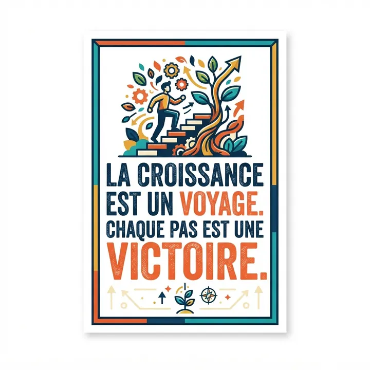 Poster mural citation inspirante de developpement — Design IA