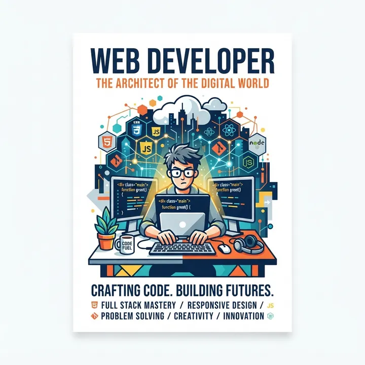 Poster original developpeur web — Design IA