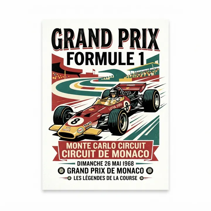 Poster vintage formule 1 — Design IA