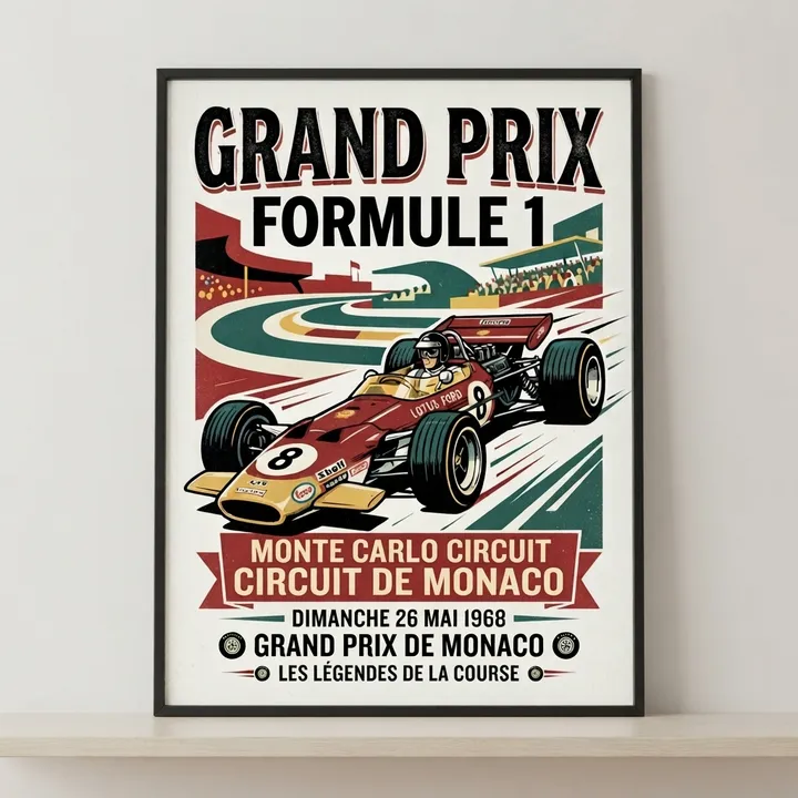 Poster vintage formule 1 — Votre résultat
