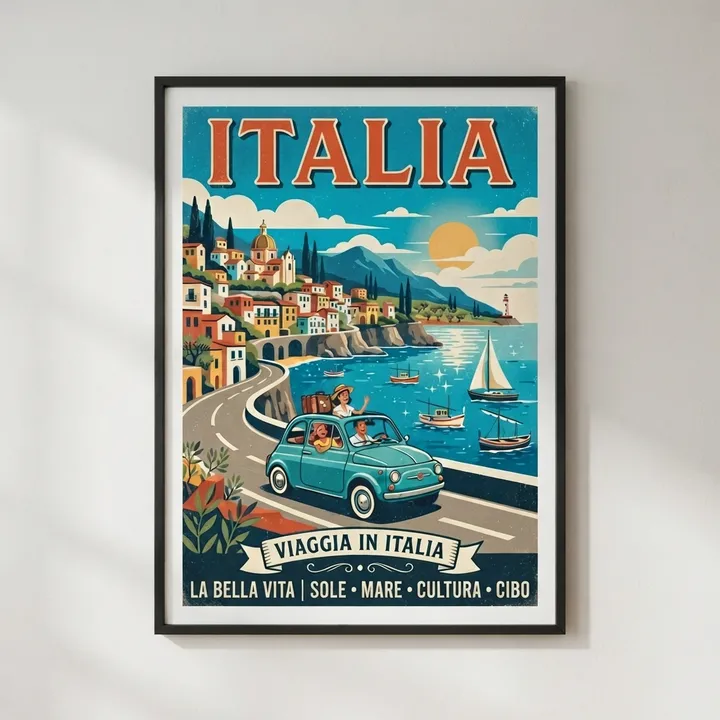 Poster vintage voyage retro italie — Votre résultat