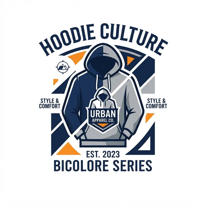 Sweat a capuche bicolore homme — Design IA