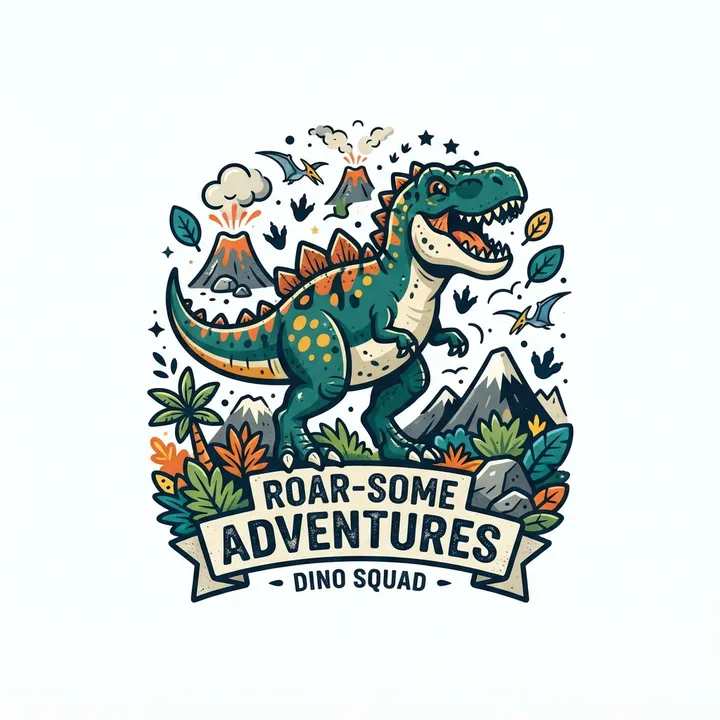 Sweat a capuche motif dinosaure — Design IA