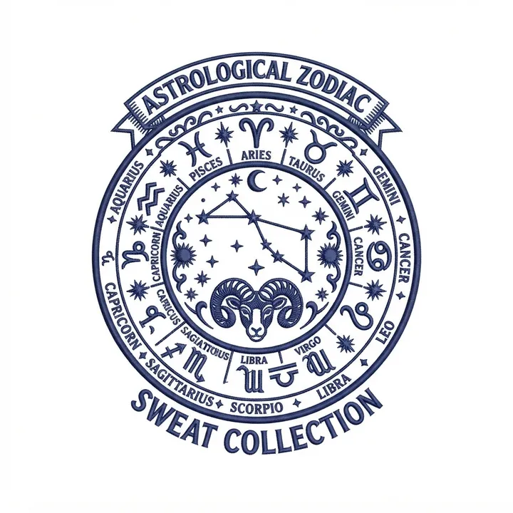 Sweat brodé signe astrologique — Design IA