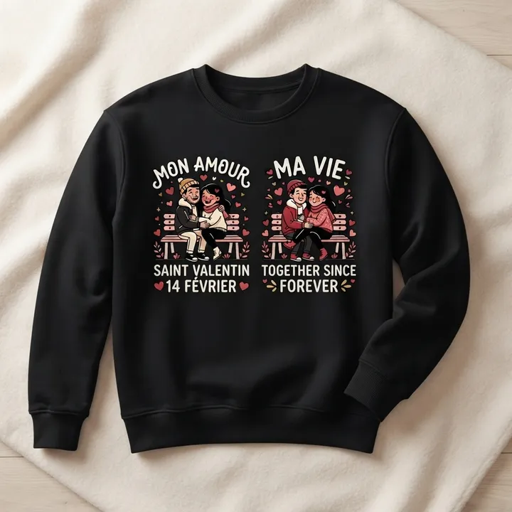 Sweat saint valentin couple assorti — Votre résultat