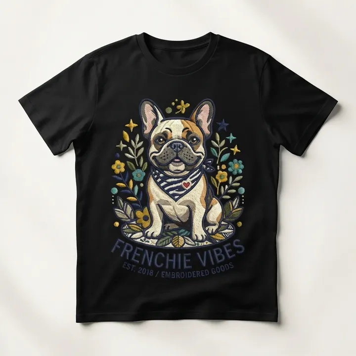 T-shirt brodé bouledogue francais — Votre résultat