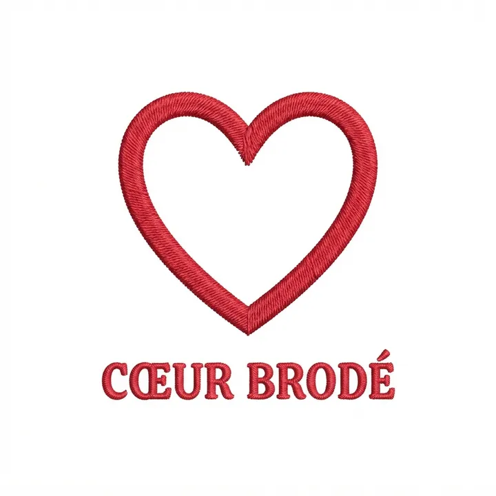 T-shirt brodé coeur minimaliste — Design IA