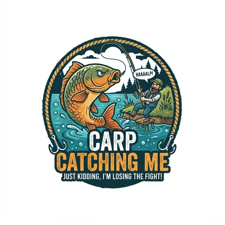T-shirt humour pecheur carpe — Design IA
