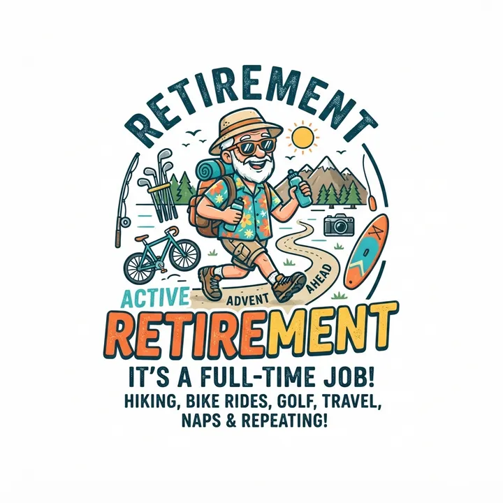 T-shirt humour retraite active — Design IA