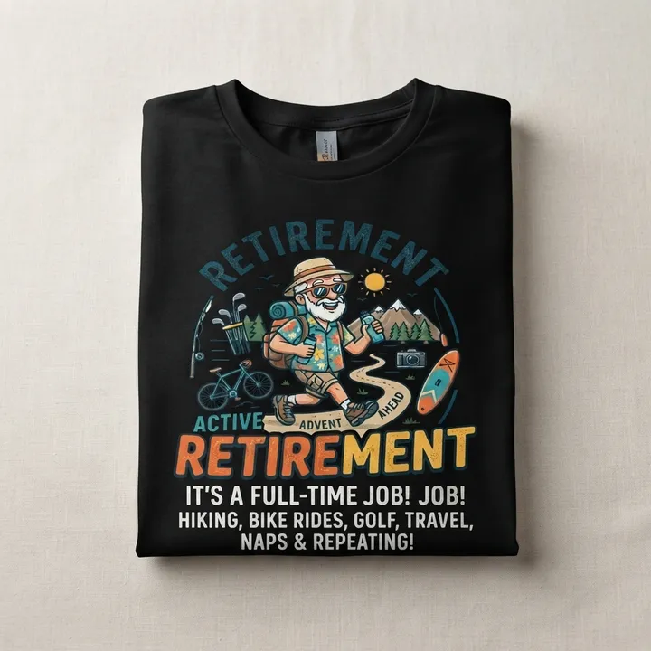 T-shirt humour retraite active — Votre résultat