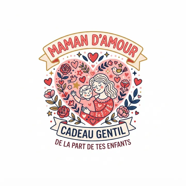 T-shirt maman d'amour cadeau — Design IA