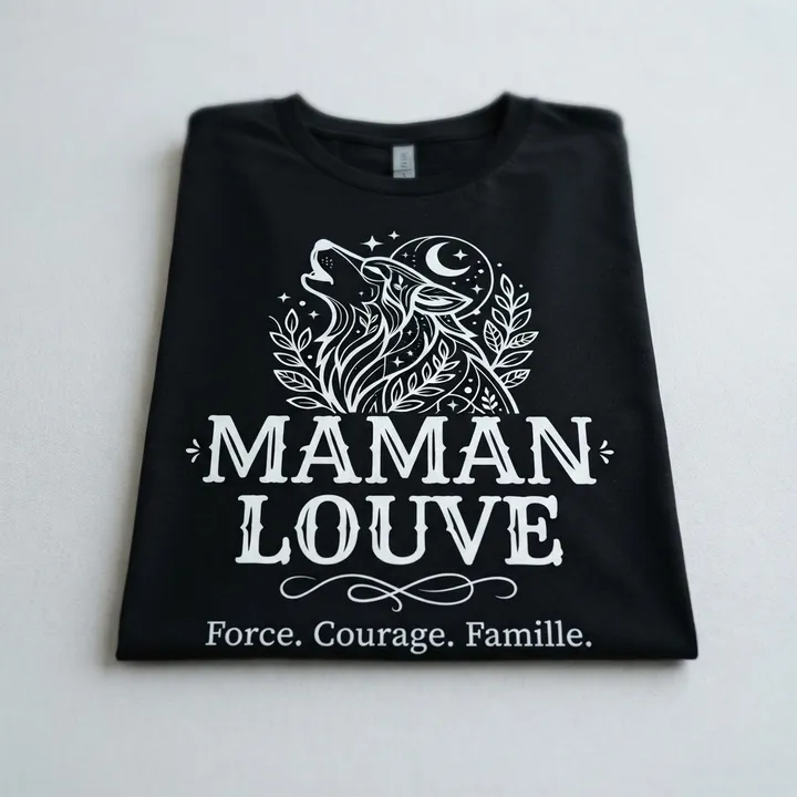 T-shirt maman louve ecriture fine — Votre résultat