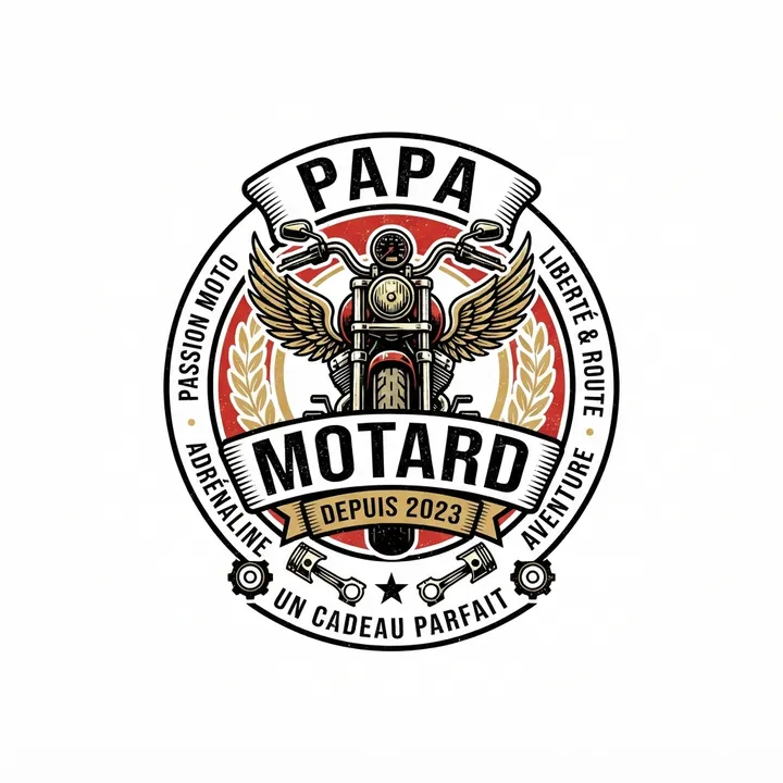 T-shirt papa motard cadeau — Design IA
