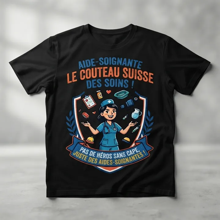 T-shirt rigolo aide soignante — Votre résultat