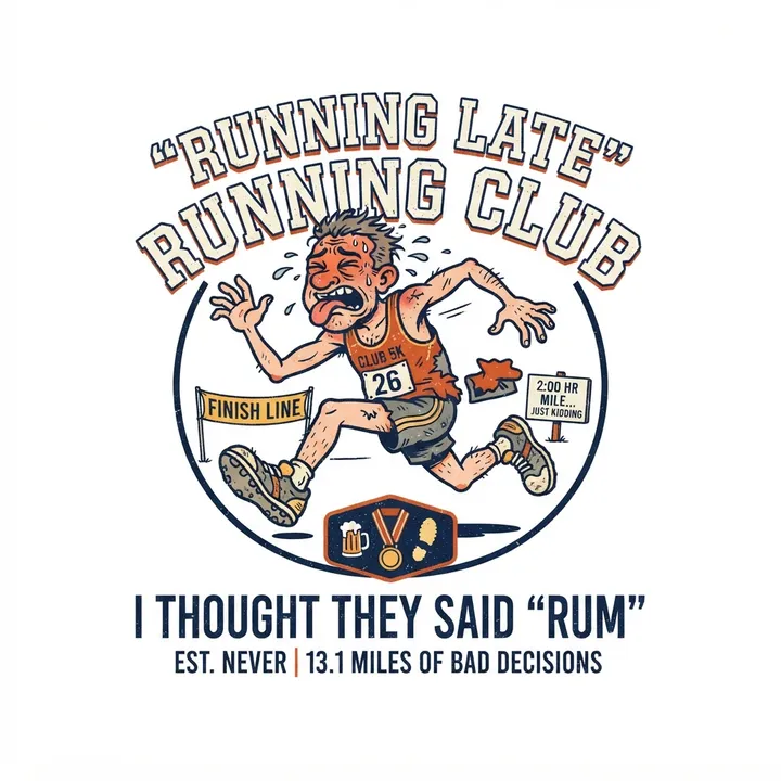 T-shirt running club humour — Design IA