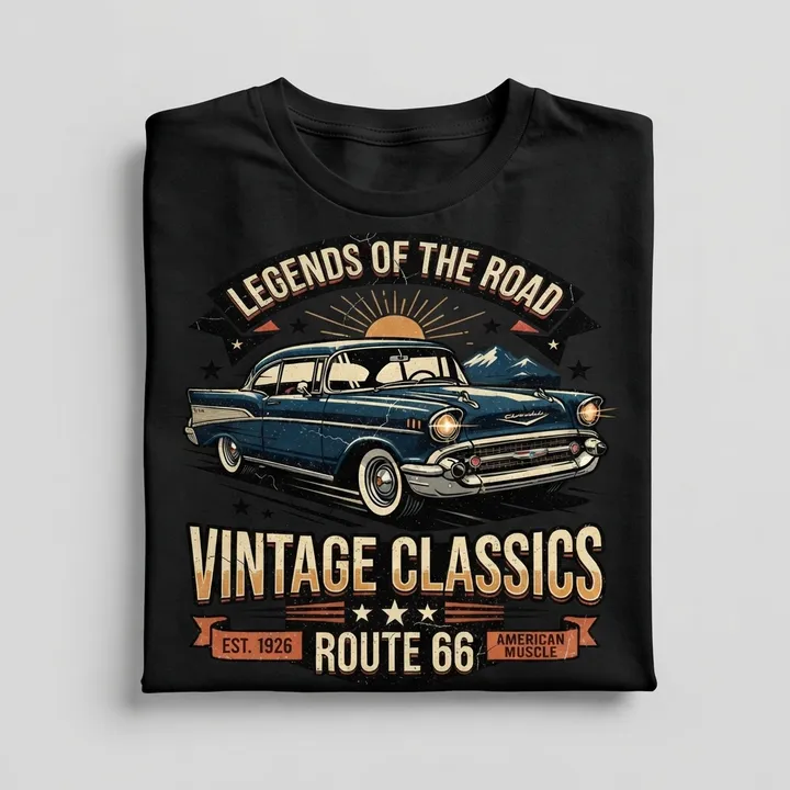 T-shirt vintage voiture ancienne — Votre résultat