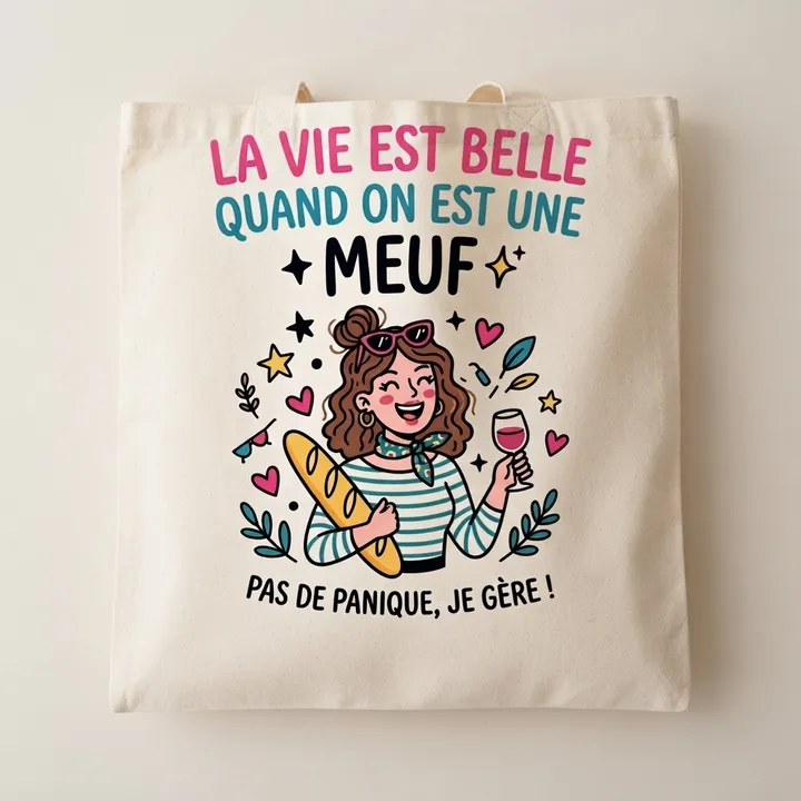 Tote bag message rigolo meuf — Votre résultat