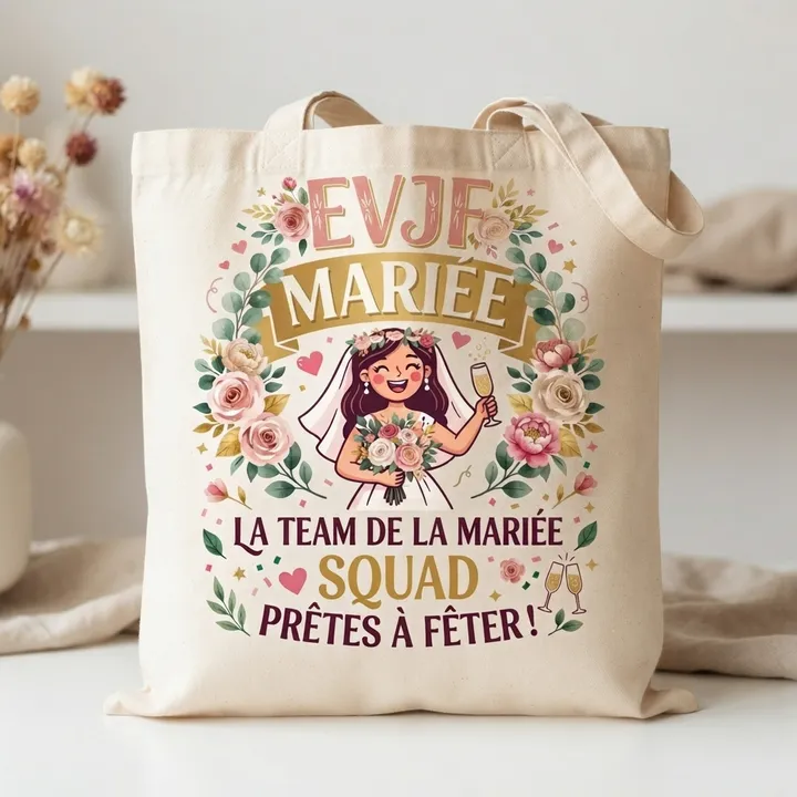 Tote bag personnalisé evjf mariée — Votre résultat