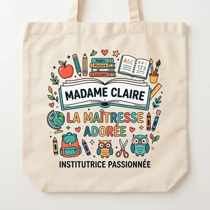 Tote bag personnalisé institutrice — Votre résultat