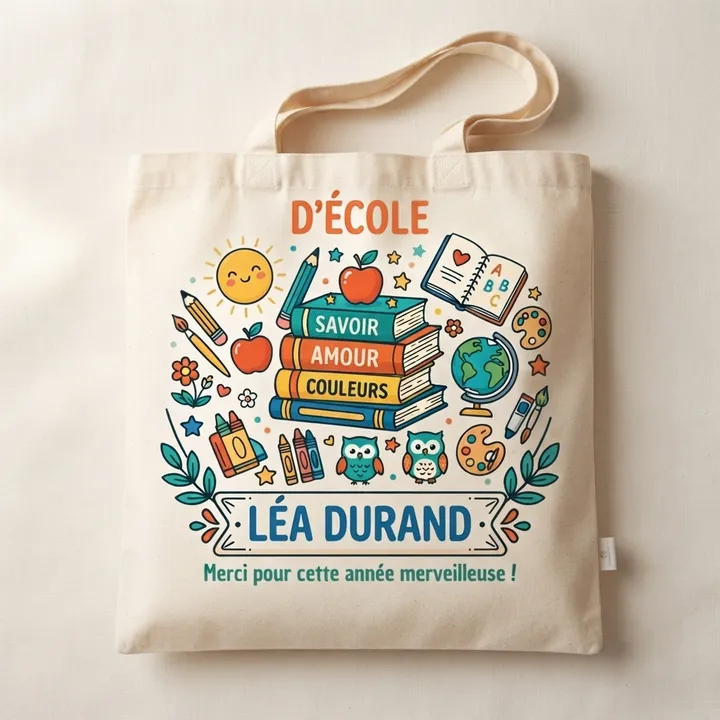 Tote bag personnalisé maitresse ecole — Votre résultat