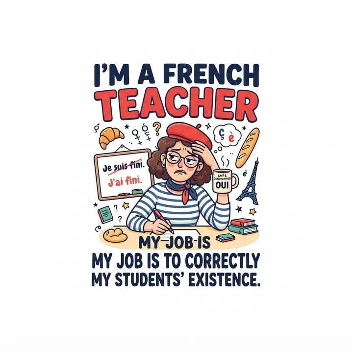 Funny Aesthetic French Teacher Shirt — AI design