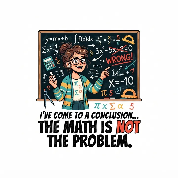 Funny Aesthetic Math Teacher Shirt — AI design