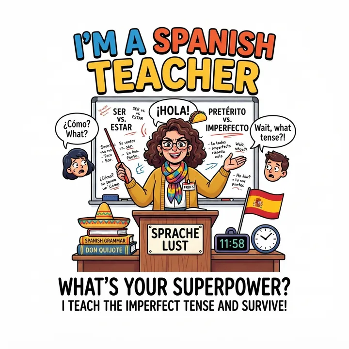 Funny Aesthetic Spanish Teacher Shirt — AI design