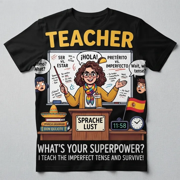 Funny Aesthetic Spanish Teacher Shirt — Your result