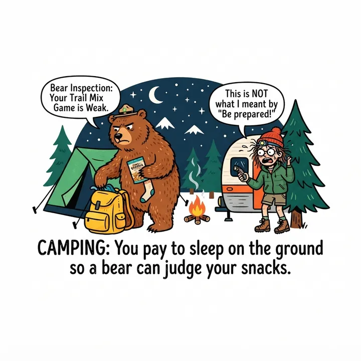 Funny Camping Mugs — KI-Design