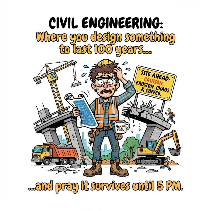 Funny Civil Engineer Shirt — KI-Design
